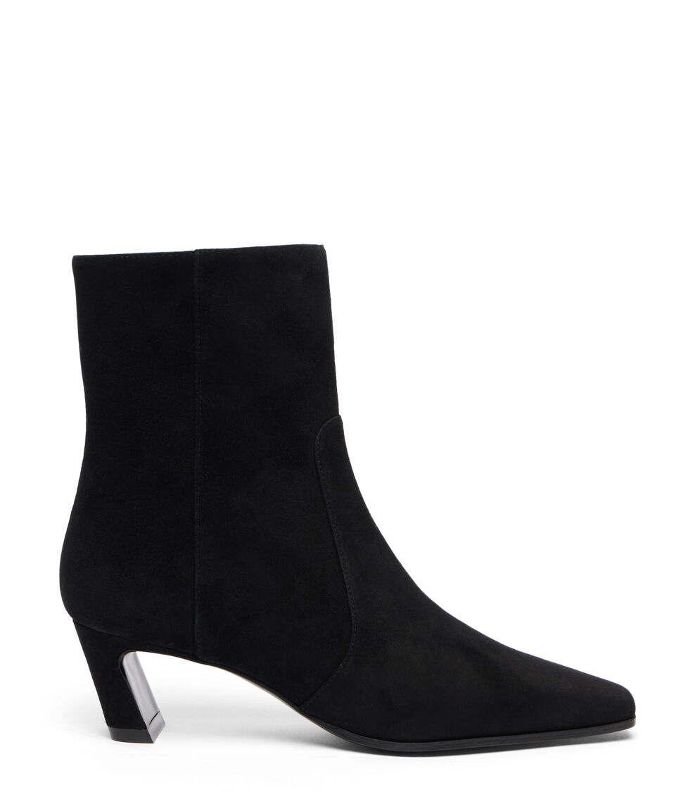 Stuart Weitzman STASSI ZIP BOOTIE 50 BLACK SM498SUEBLK