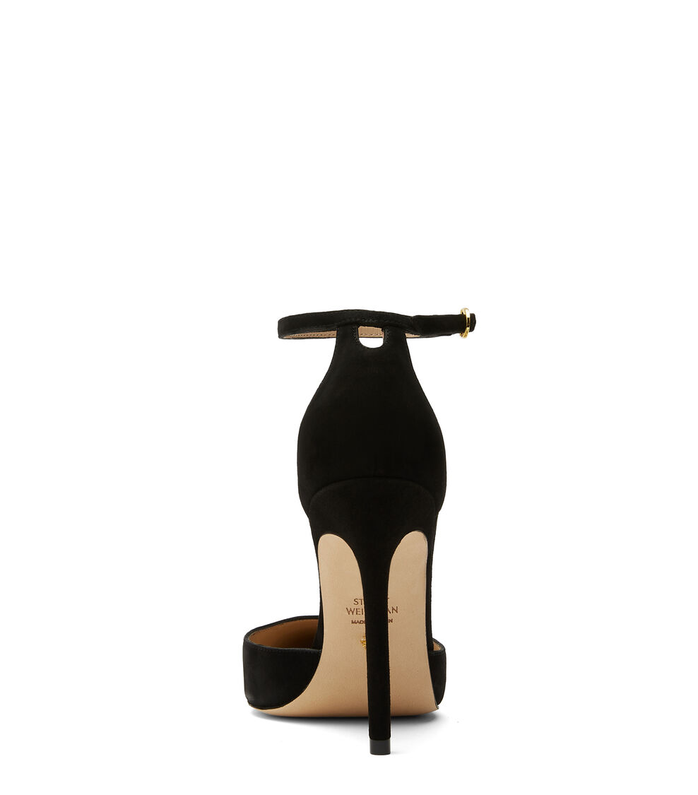 Stuart Weitzman STUART 110 STRAP PUMP BLACK SB890SUEBLK
