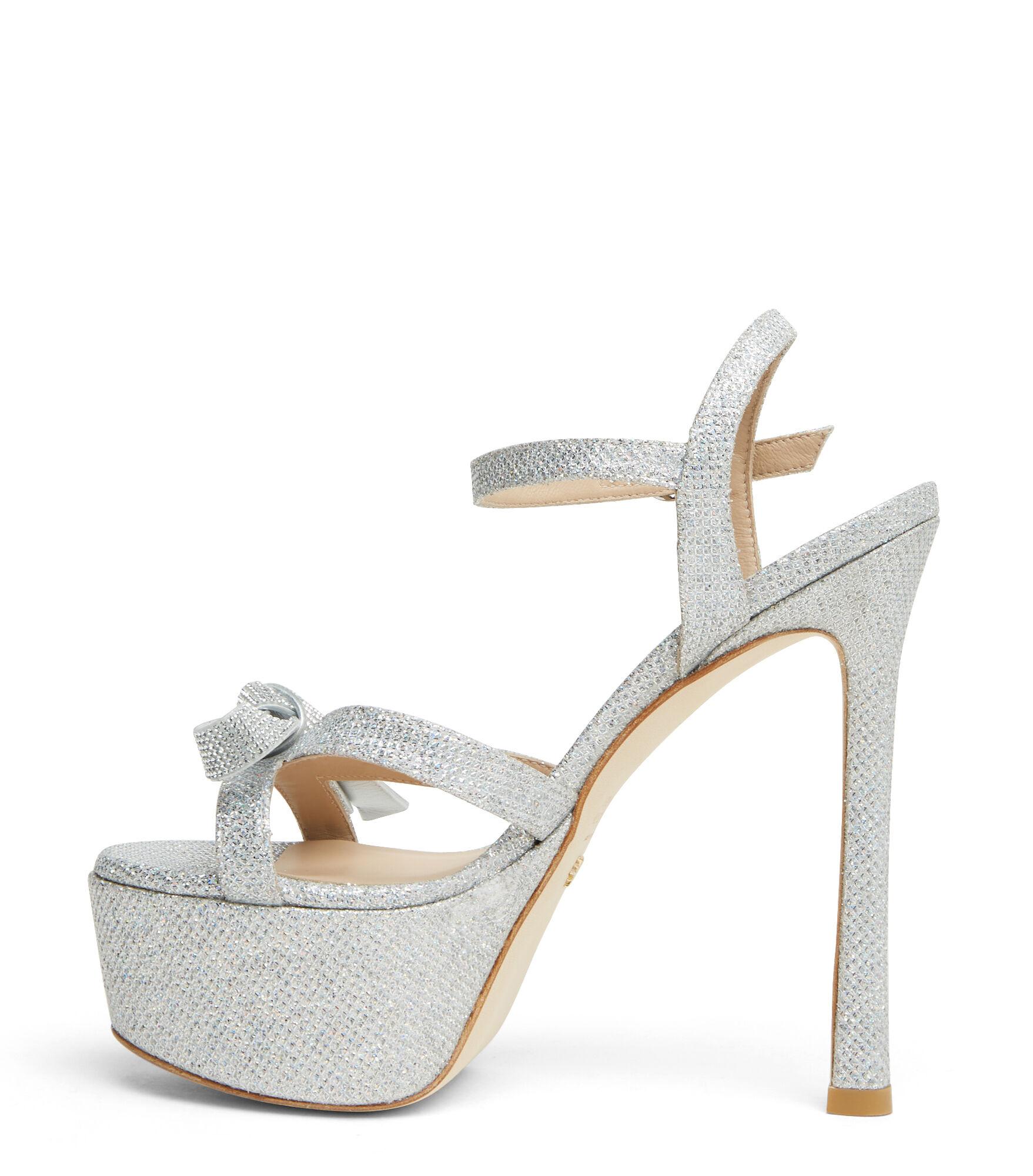 Stuart weitzman silver platform sandals online