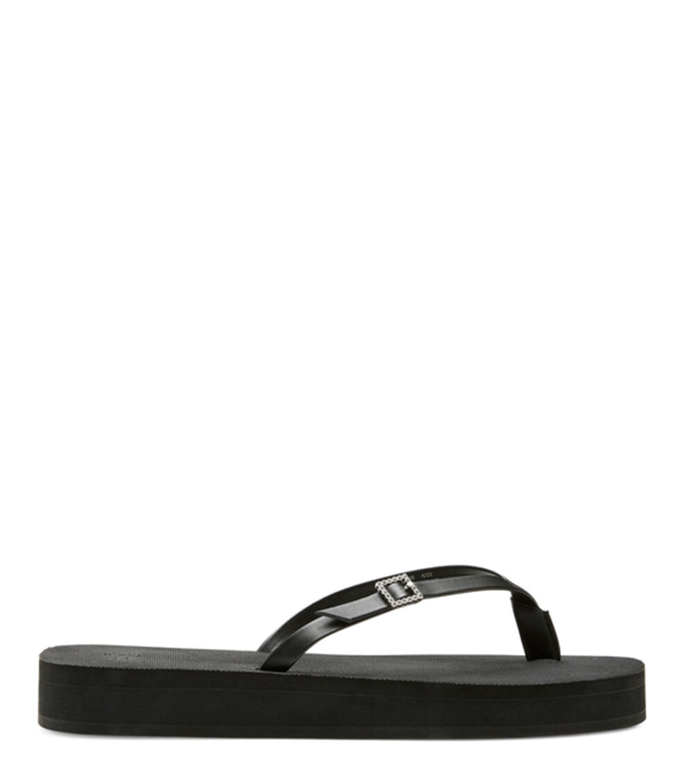 Stuart Weitzman SW CRYSTAL THONG FLATFORM SANDAL BLACK SB565EVPBLK