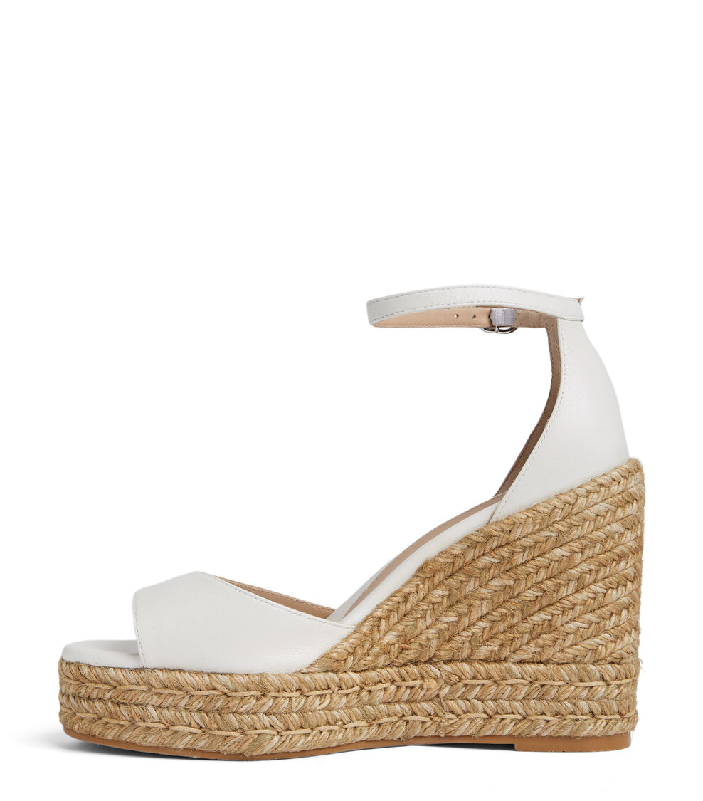 Stuart Weitzman NUDISTCURVE ESPADRILLE WEDGE WHITE SF614LARWHT