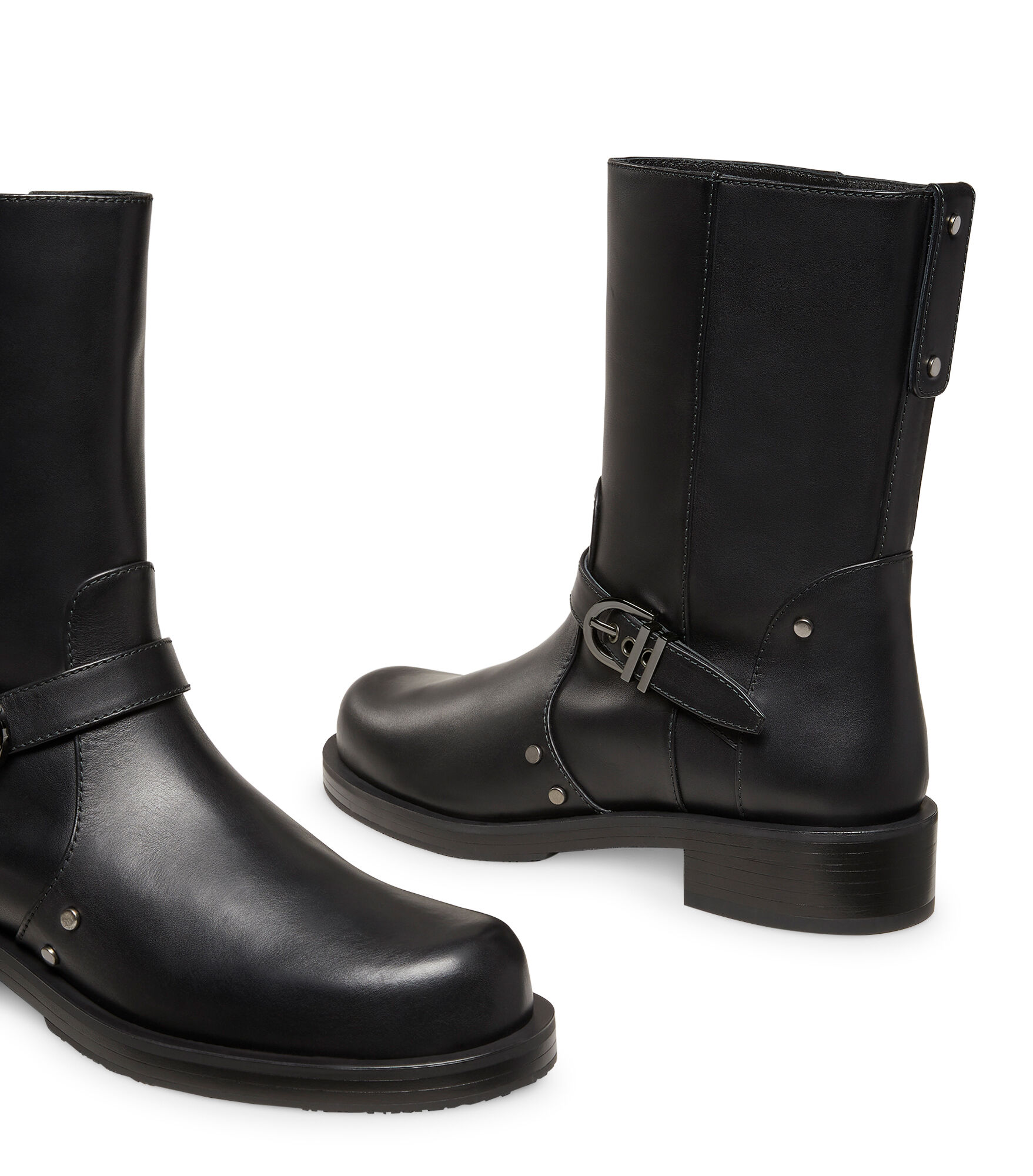 Black pull on booties top