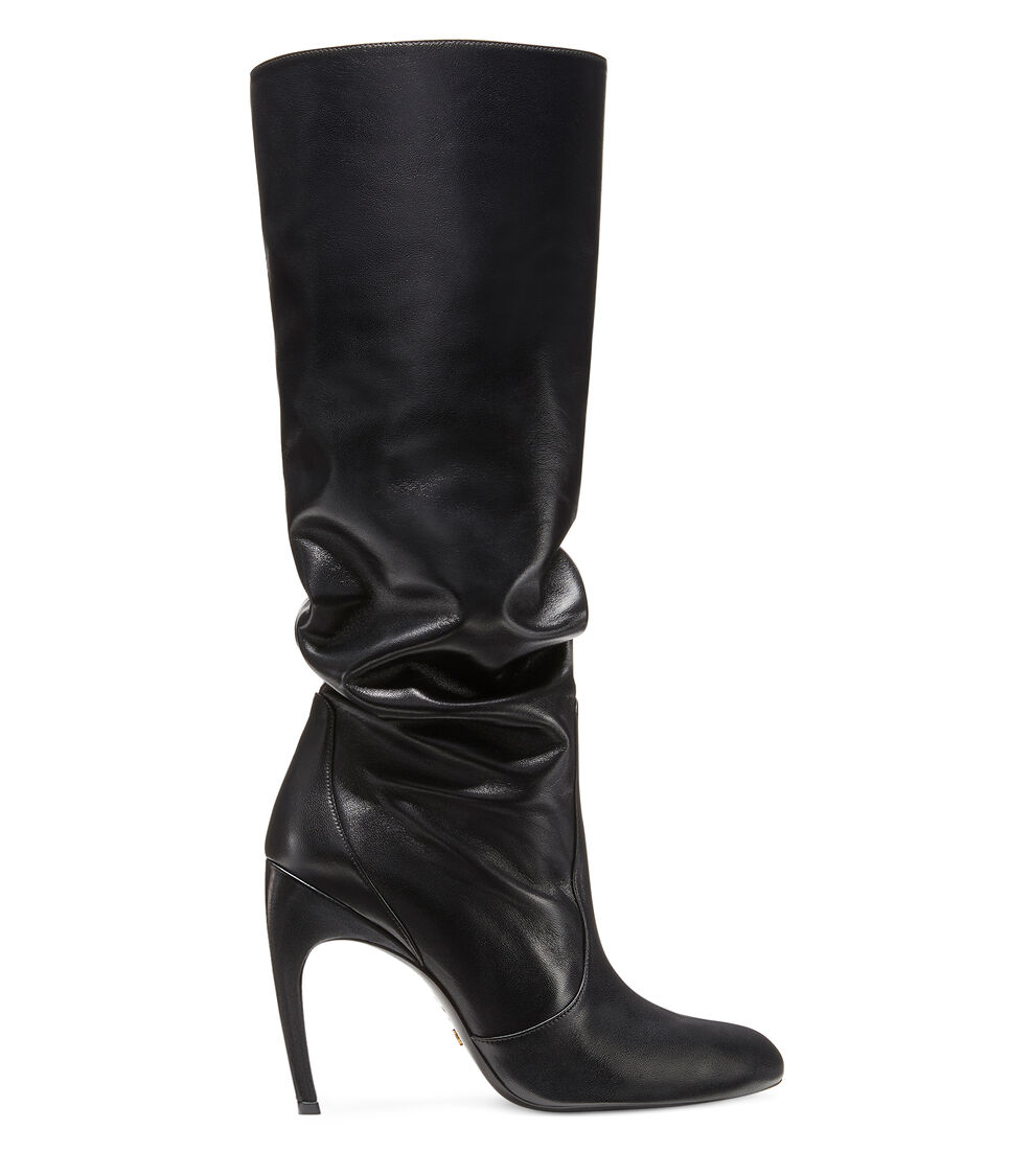 Stuart Weitzman LUXECURVE 100 SLOUCH BOOT BLACK SF436LARBLK