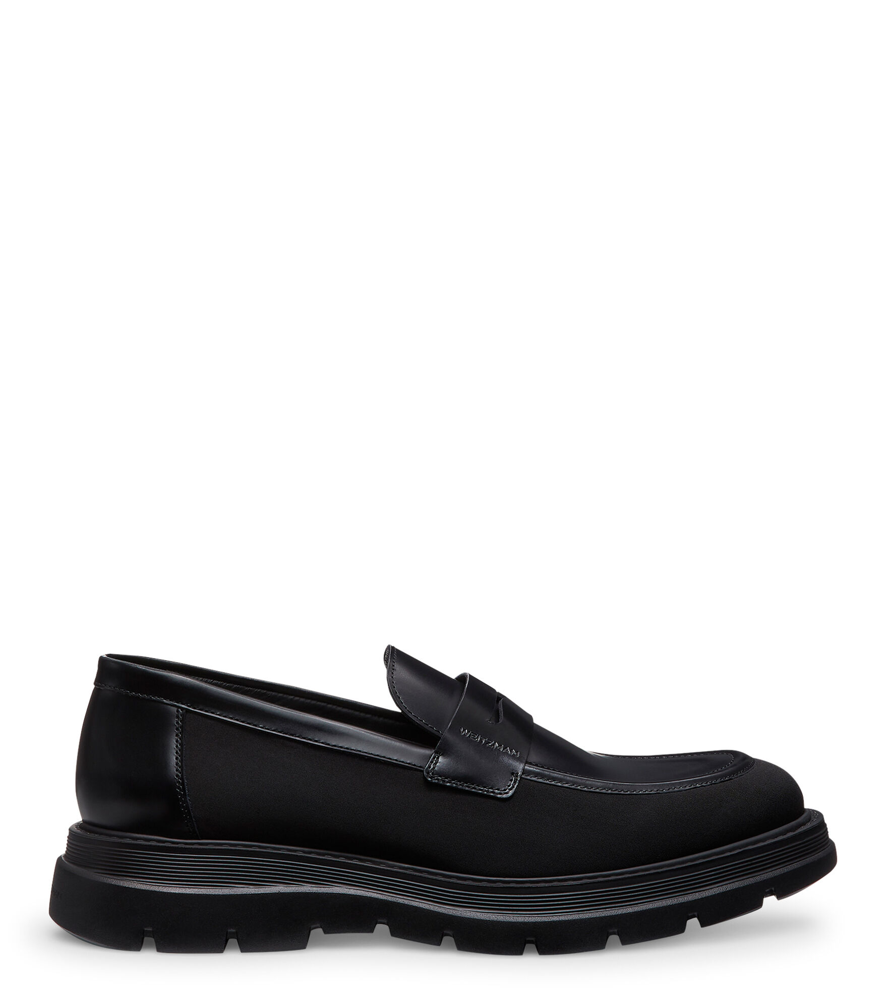 Shop Stuart Weitzman , Sw Club La Penny Loafer, Loafers, Black, Brushed Calf In Schwarz