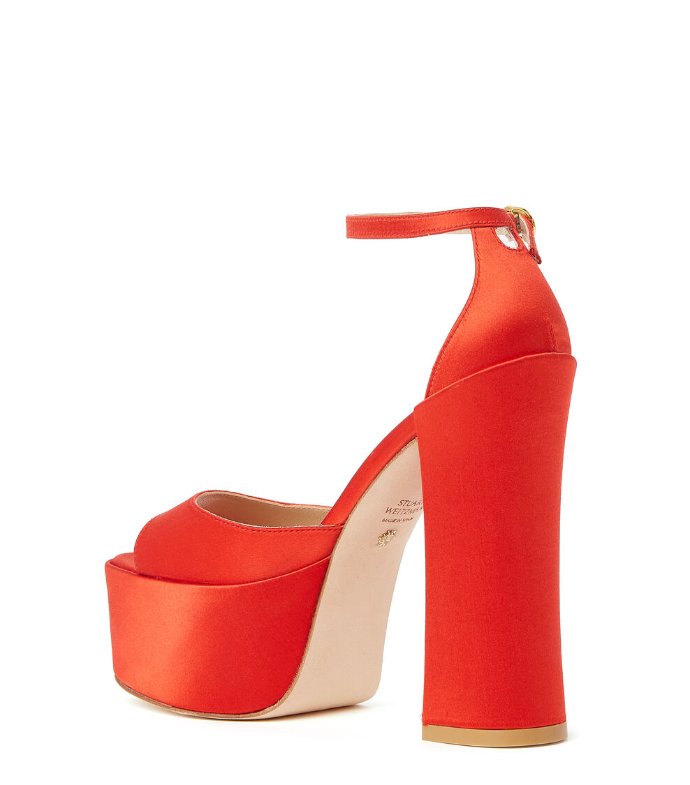 Stuart Weitzman SKYHIGH 145 PLATFORM SANDAL LIPSTICK RED SC793SANA26