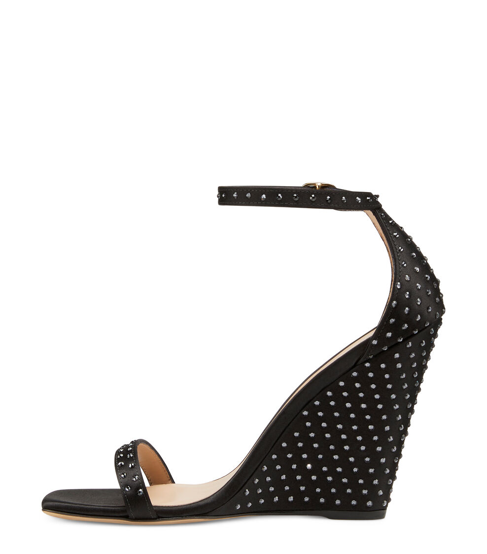Stuart Weitzman NUDISTSHINE 100 WEDGE BLACK SB853SAYMFP
