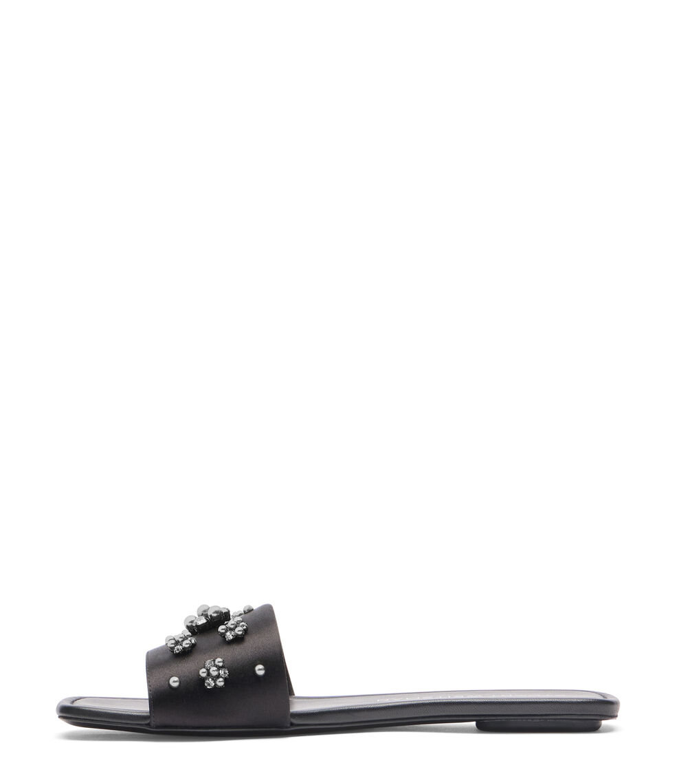 Stuart Weitzman POPPY FLAT SLIDE NEGRO/SOMBRA PLATEADA/GRIS SK105SYPXN0