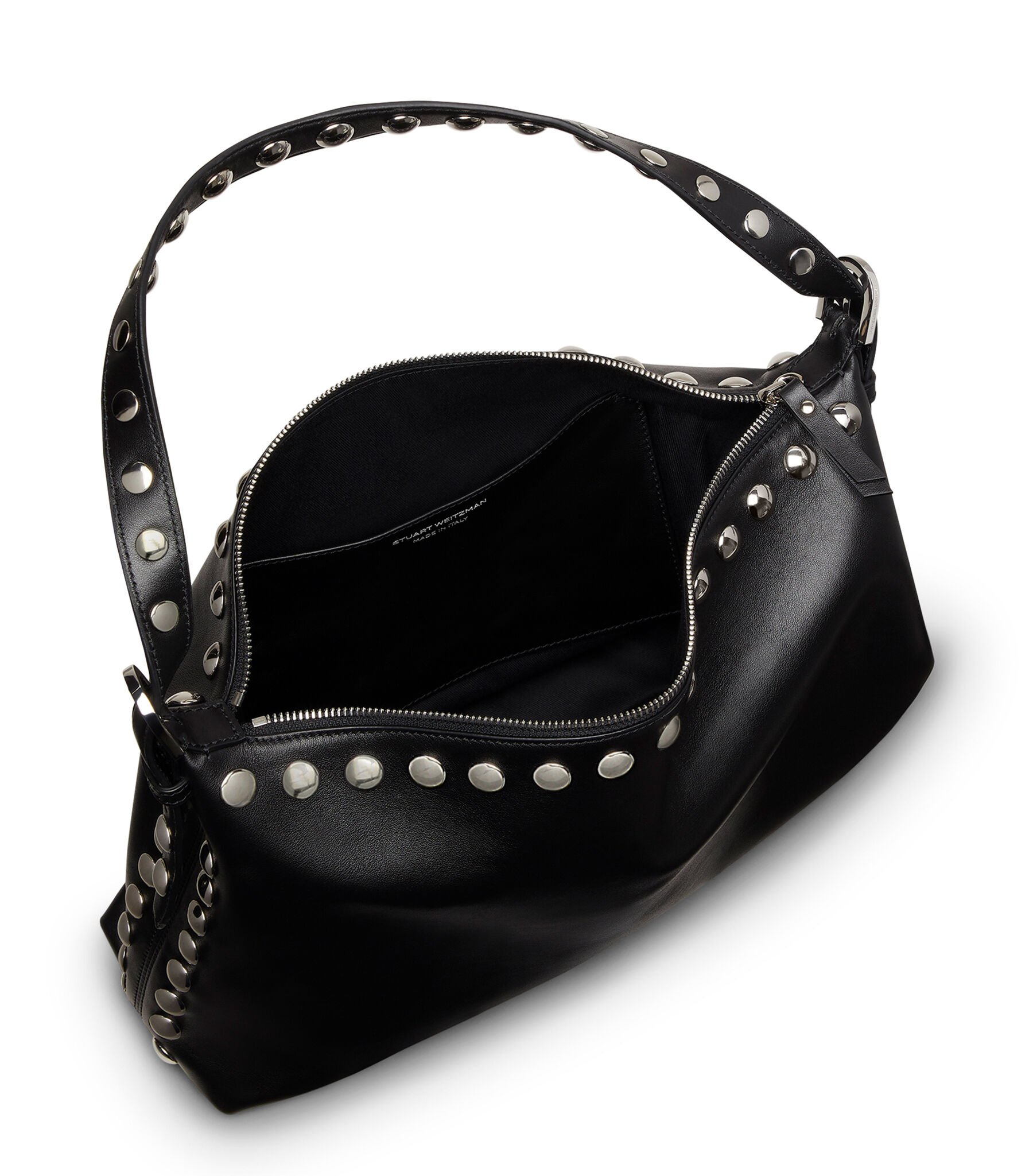 STUART STUD SHOULDER BAG in BLACK for Women Stuart Weitzman