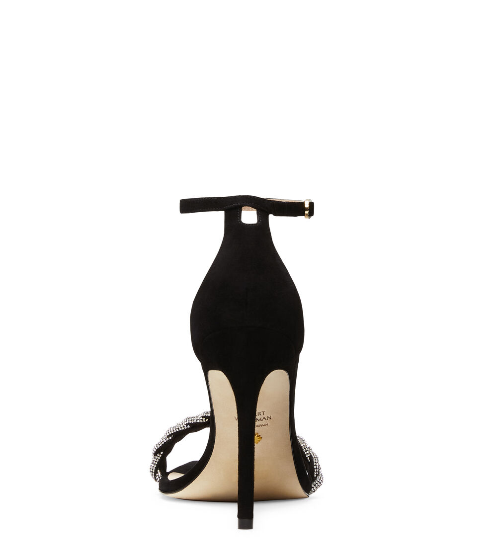 Stuart Weitzman NUDISTCURVE 100 HIGHSHINE SANDAL BLACK S7055SUEBLK