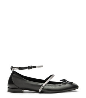 Escarpins Plats Stuart Weitzman En Satin Noir - Bout Ouvert, Taille US 7, Occasion