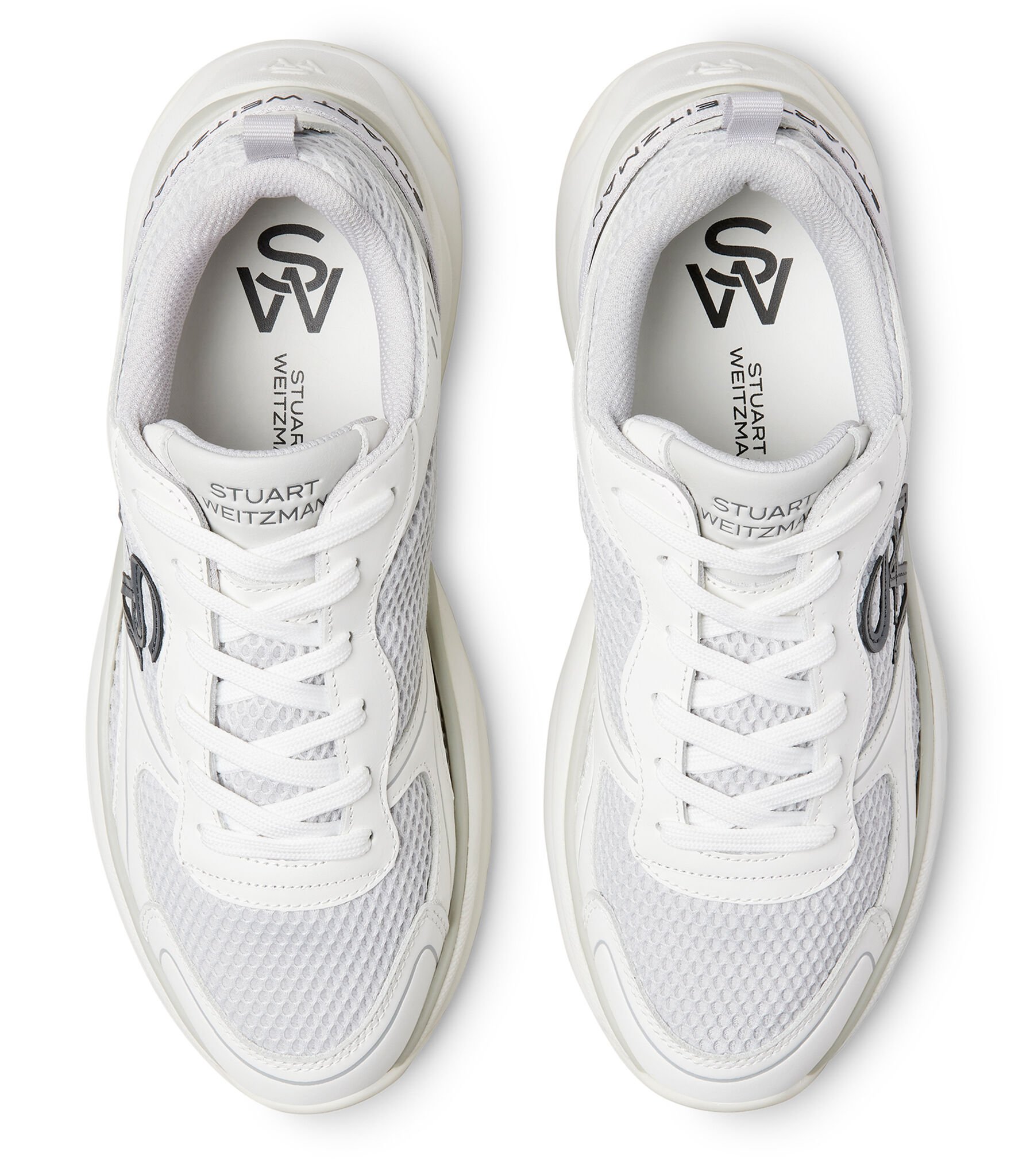 スニーカー STUART WEITZMAN Women Sneakers SH318 SW TRAINER MSAGY WT Whi SW TRAINER in GREY WHITE for Women | Stuart Weitzman®
