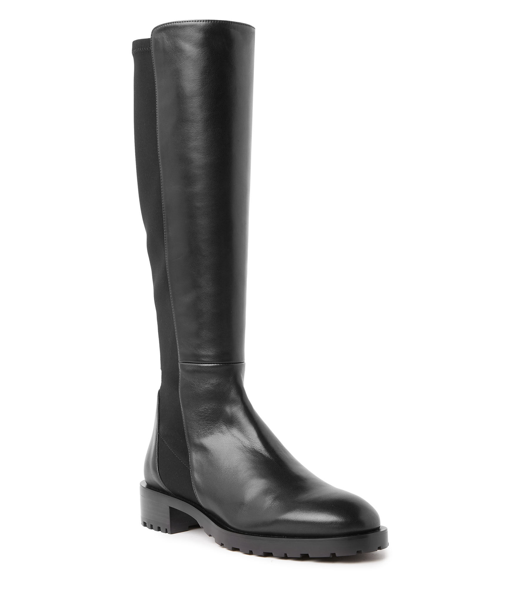 5050 KNEE-HIGH LUG BOOT in BLACK for Women | Stuart Weitzman®