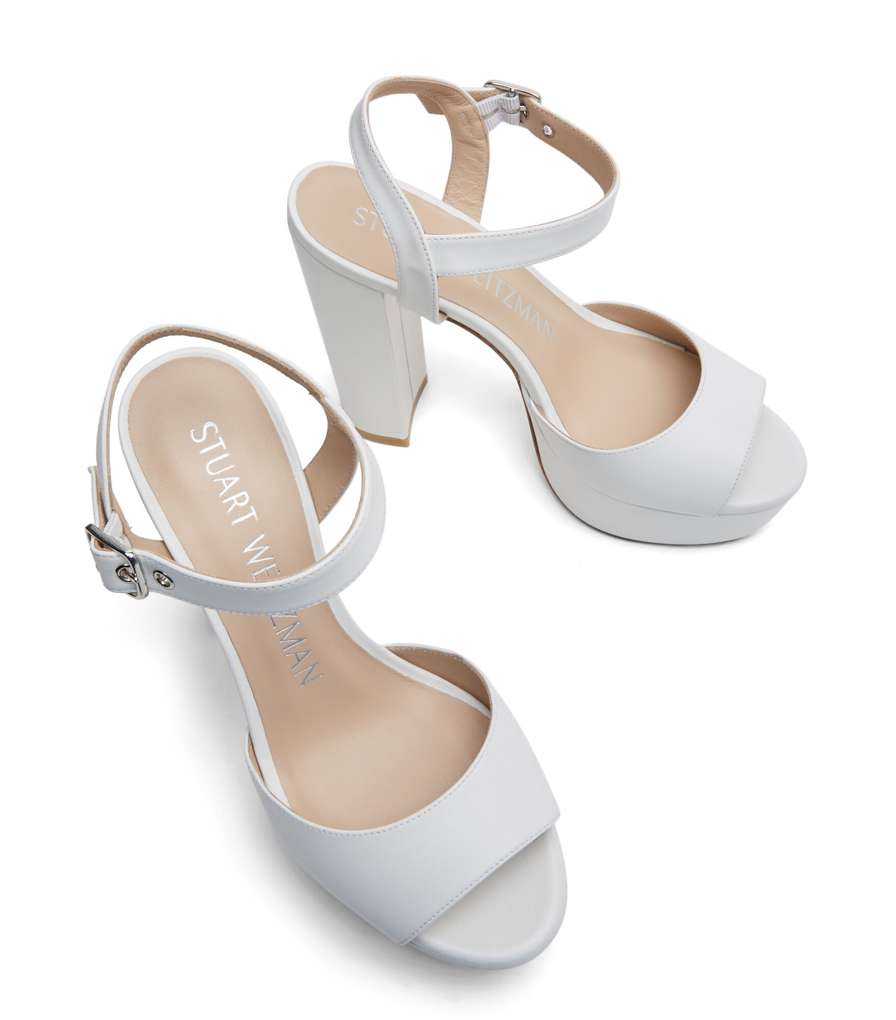 RYDER 95 PLATFORM SANDAL in WHITE for Women | Stuart Weitzman®