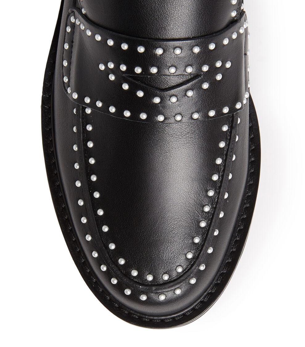 Stuart Weitzman PARKER PEARL LOAFER BLACK S5838CHIBLK