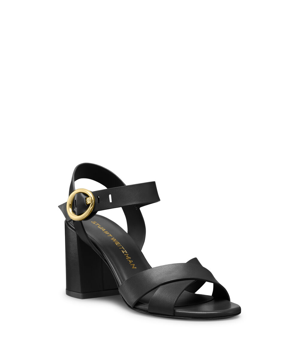 Stuart Weitzman BENNI BLOCK 75 BLACK SK763SMOBLK