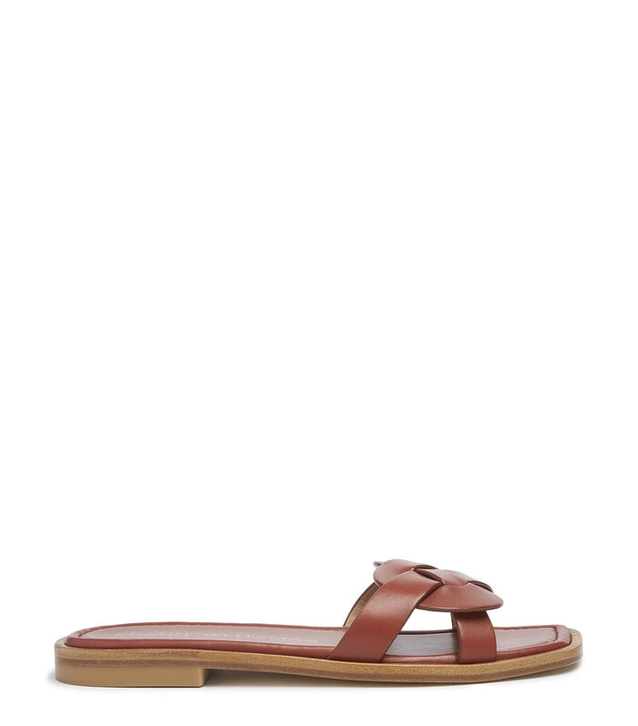 stuart weitzman sierra woven leather flat sandals