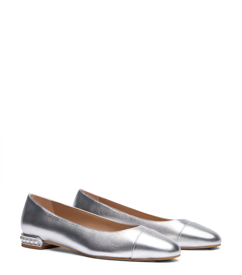 Stuart Weitzman PEARL FLAT SILVER SB752LIDSLV