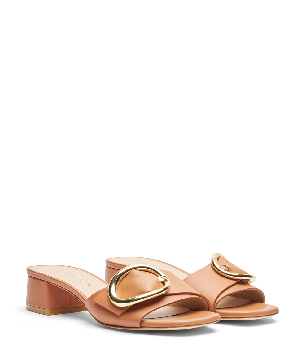 Stuart Weitzman BENNI 35 SLIDE TAN SI598SPOTN2
