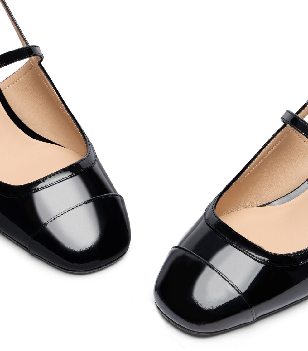 Stuart Weitzman MAEVE CRYSTAL MARY JANE SLINGBACK BLACK SK661PATBLK