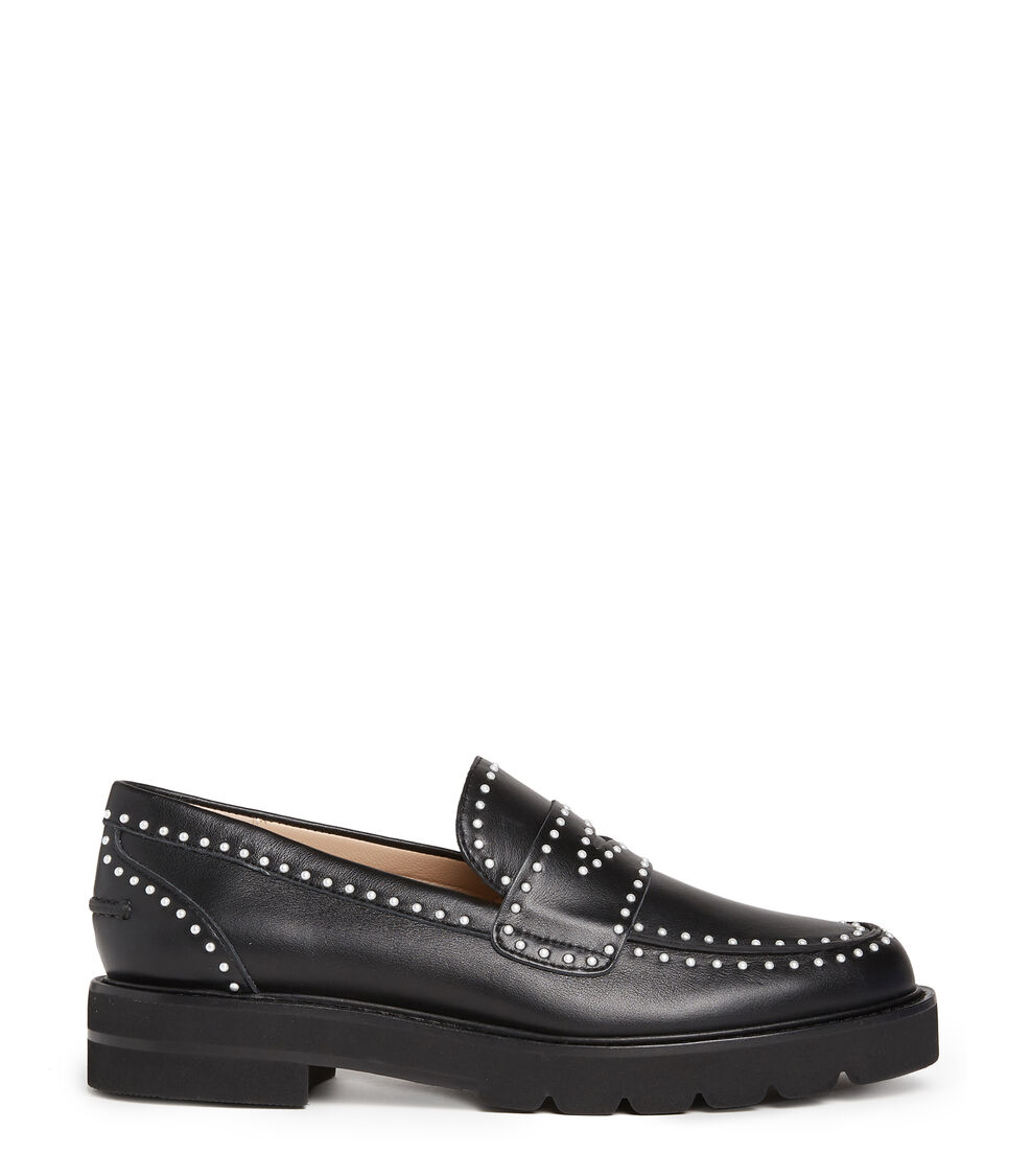 Stuart Weitzman PARKER PEARL LOAFER BLACK S5838CHIBLK