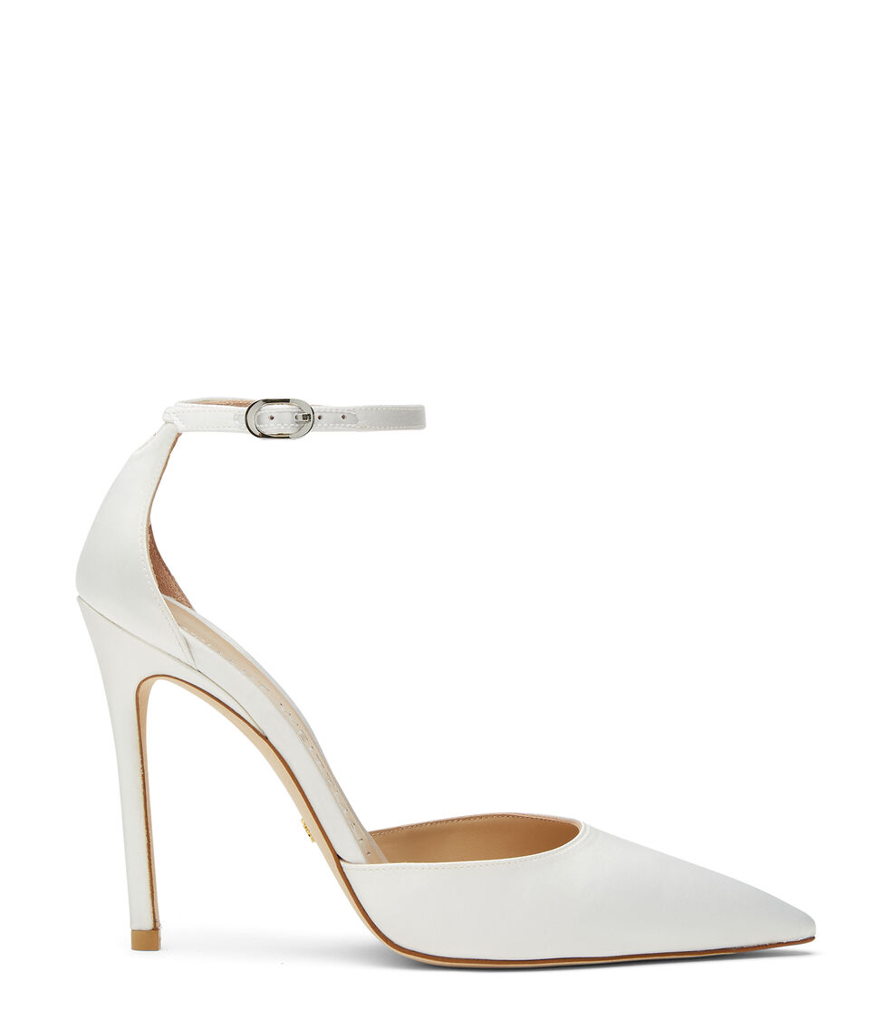 Stuart Weitzman STUART 110 STRAP PUMP WHITE SB847SANWHT
