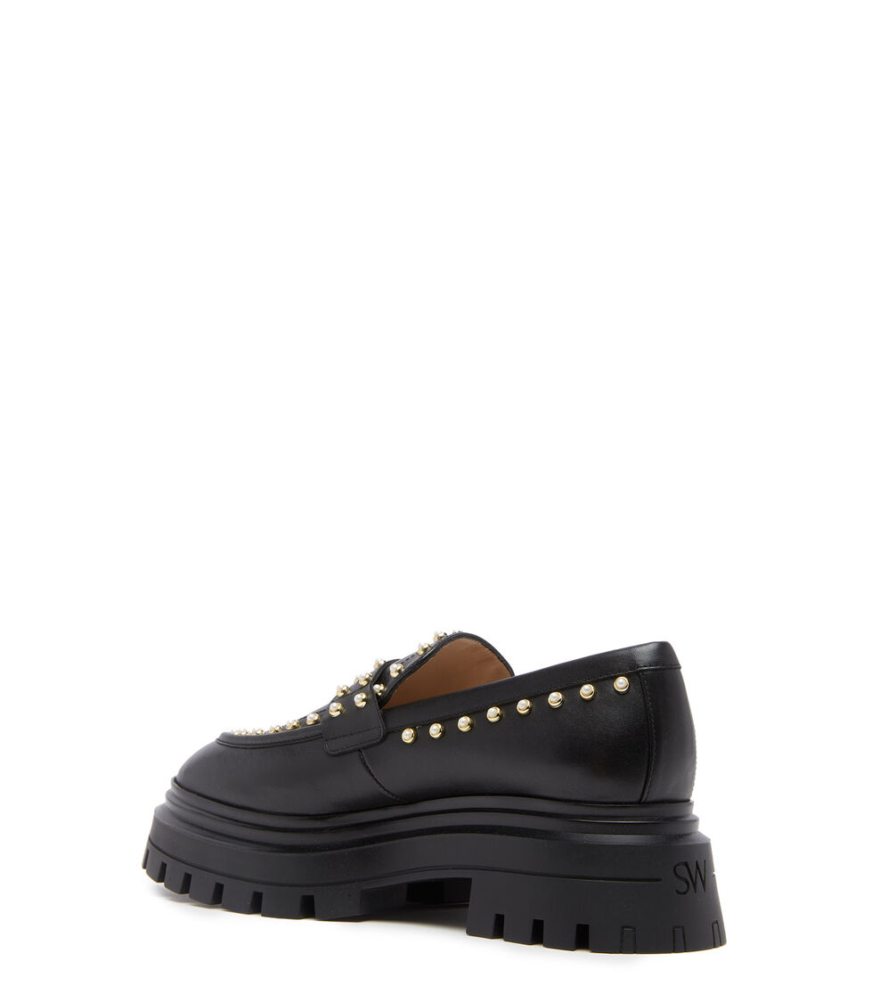 Stuart Weitzman BEDFORD PEARL LOAFER BLACK SC747CHIBLK