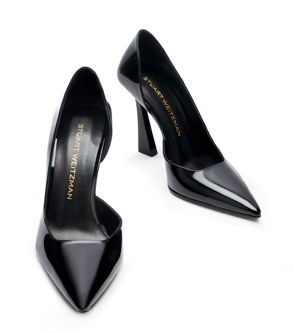Stuart Weitzman VINNIE 100 DORSAY PUMP BLACK SJ445PATBLK