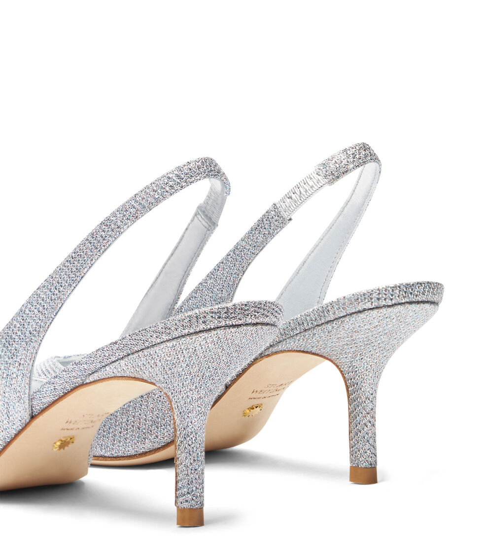 Stuart Weitzman EVA 75 SLINGBACK SILVER SG903NENSLV