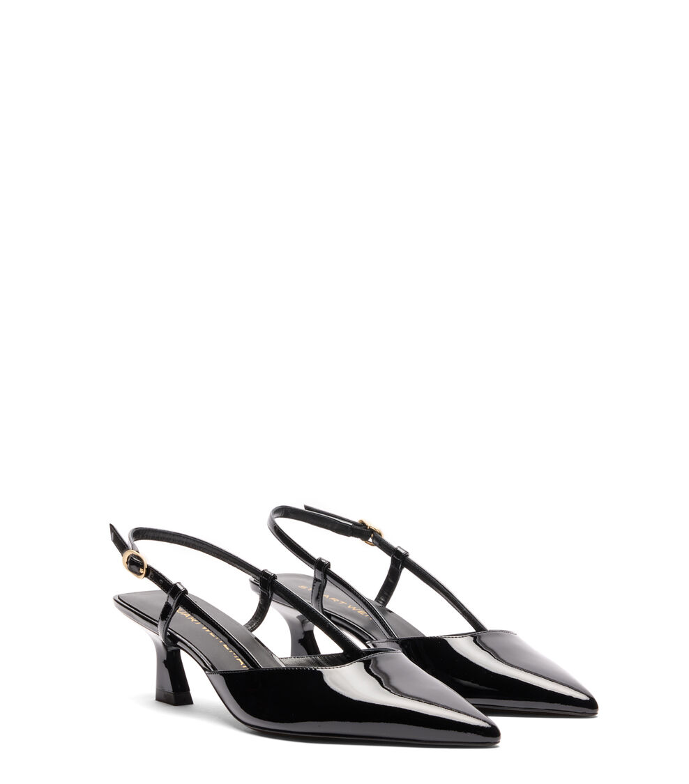 Stuart Weitzman VINNIE 50 SLINGBACK BLACK SJ435PATBLK