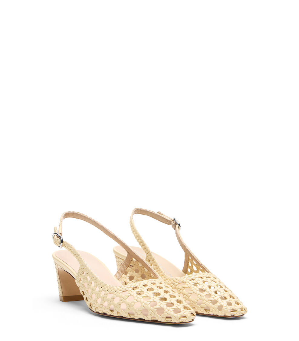 Stuart Weitzman STASSI WOVEN SLINGBACK 50 STRAW SN778FIKSTR