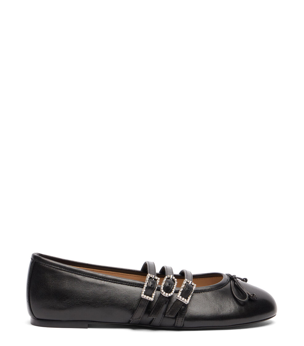 Stuart Weitzman CELESTE MARY JANE BALLET BLACK SL560LARBLK