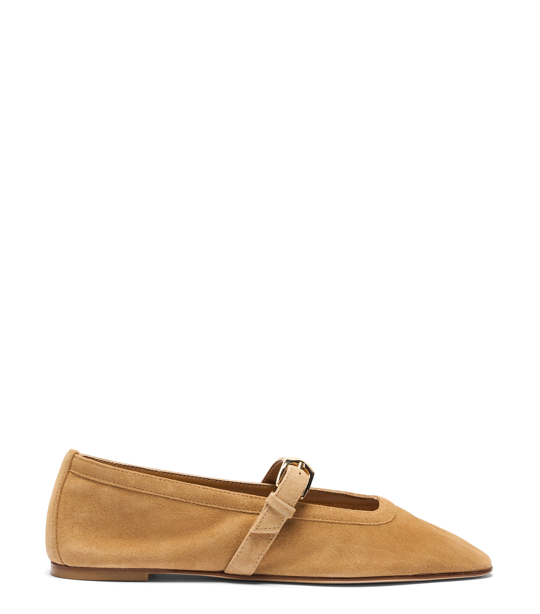 Stuart Weitzman, SAI BALLET FLAT, FLATS AND LOAFERS, GOLDEN HOUR, UNLINED SPORT SUEDE