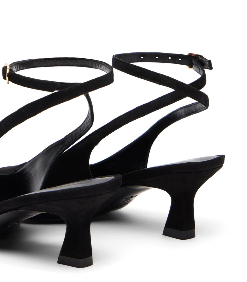 Stuart Weitzman VINNIE 50 STRAP PUMP BLACK SM358SUEBLK