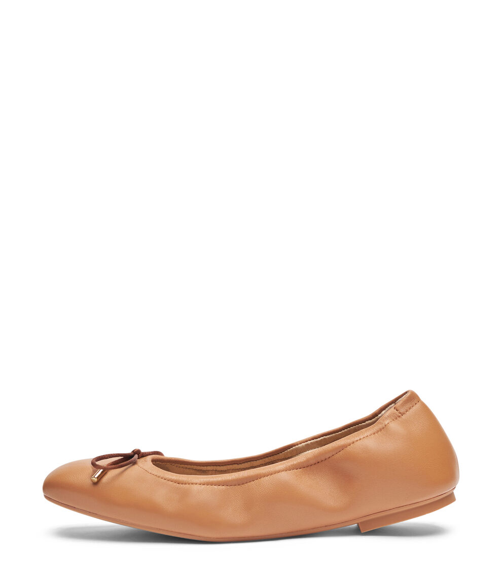 Stuart Weitzman BARDOT BOW FLAT TAN SG577LARTN2