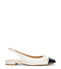 Stuart Weitzman SLEEK BOW SLINGBACK FLAT CREAM/BLACK SJ075SCPCRB