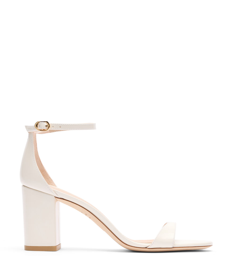 Stuart Weitzman NUDIST II 75 BLOCK SANDAL CREAM SJ982APSCRM