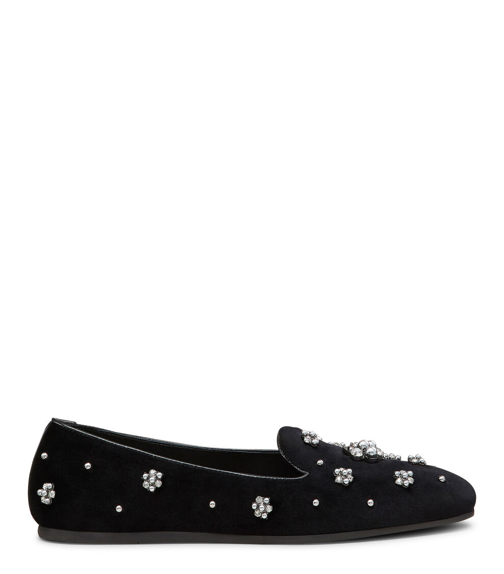 Stuart Weitzman POPPY LOAFER BLACK/GRAPHITE/BLACK SK112SLVXQT