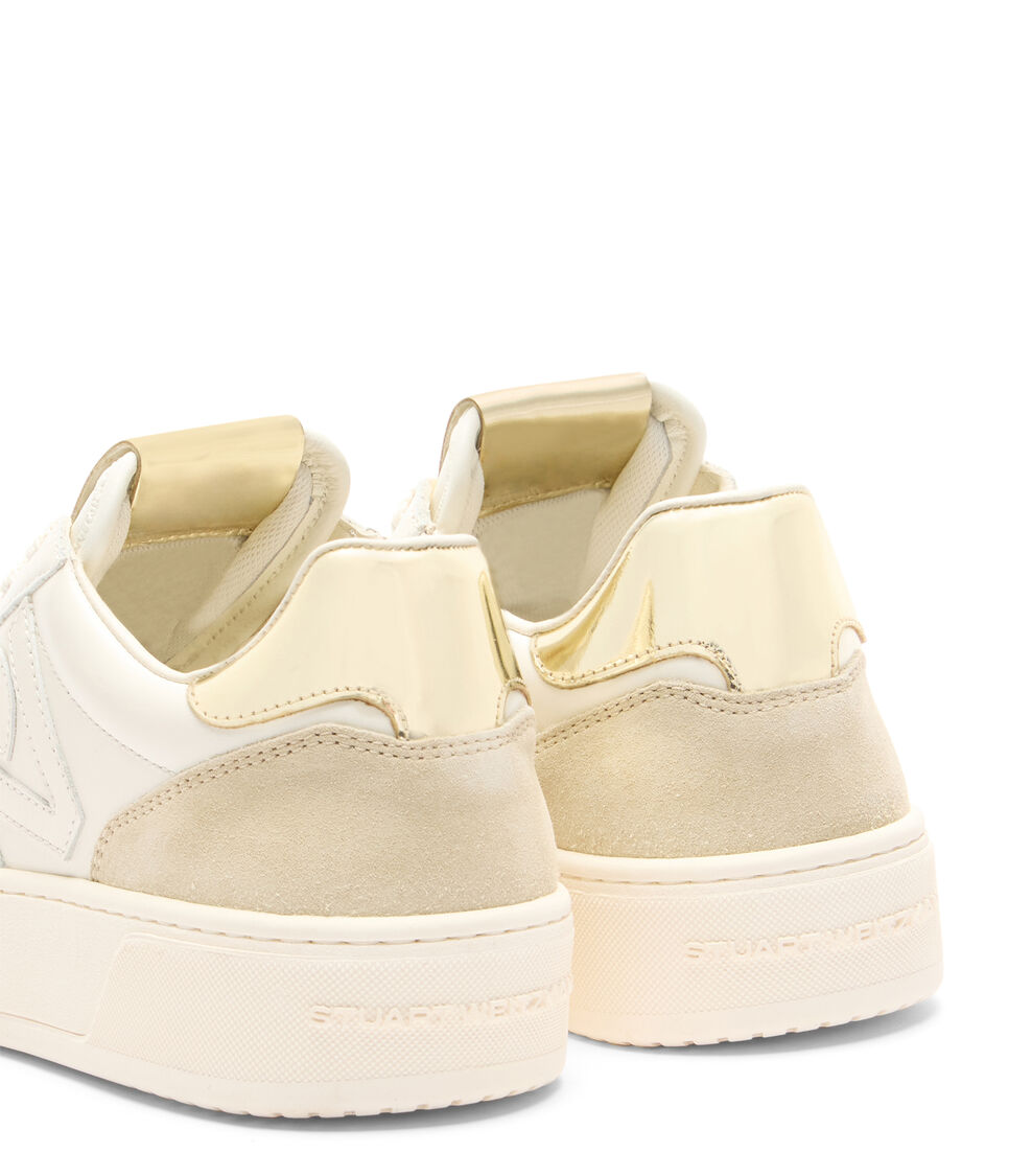 Stuart Weitzman SW COURTSIDE MONOGRAM SNEAKER BUTTER/GLAZE/GOLD SJ510CSLXF3