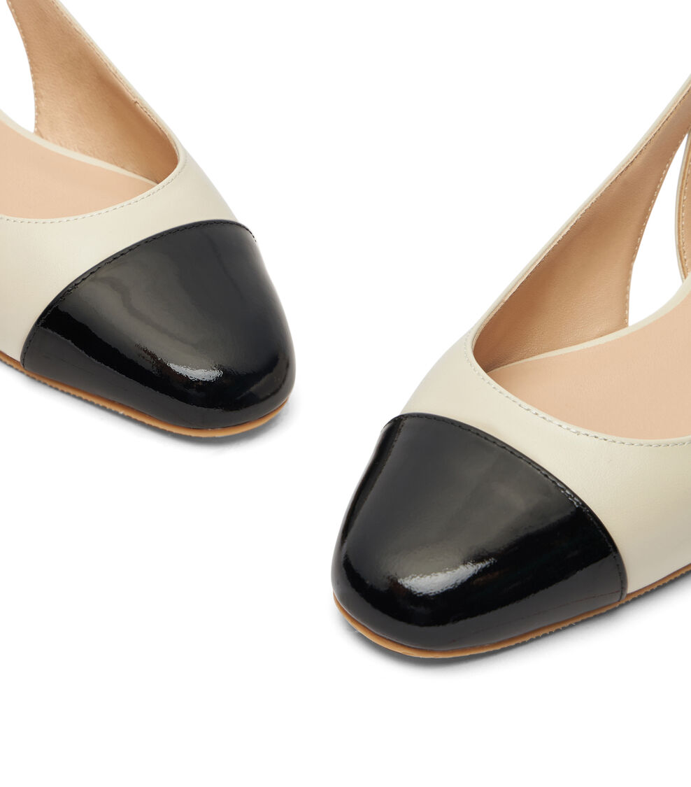Stuart Weitzman SLEEK SLINGBACK Stuart Weitzman SLEEK SLINGBACK OAT/BLACK SC667SCPT2M