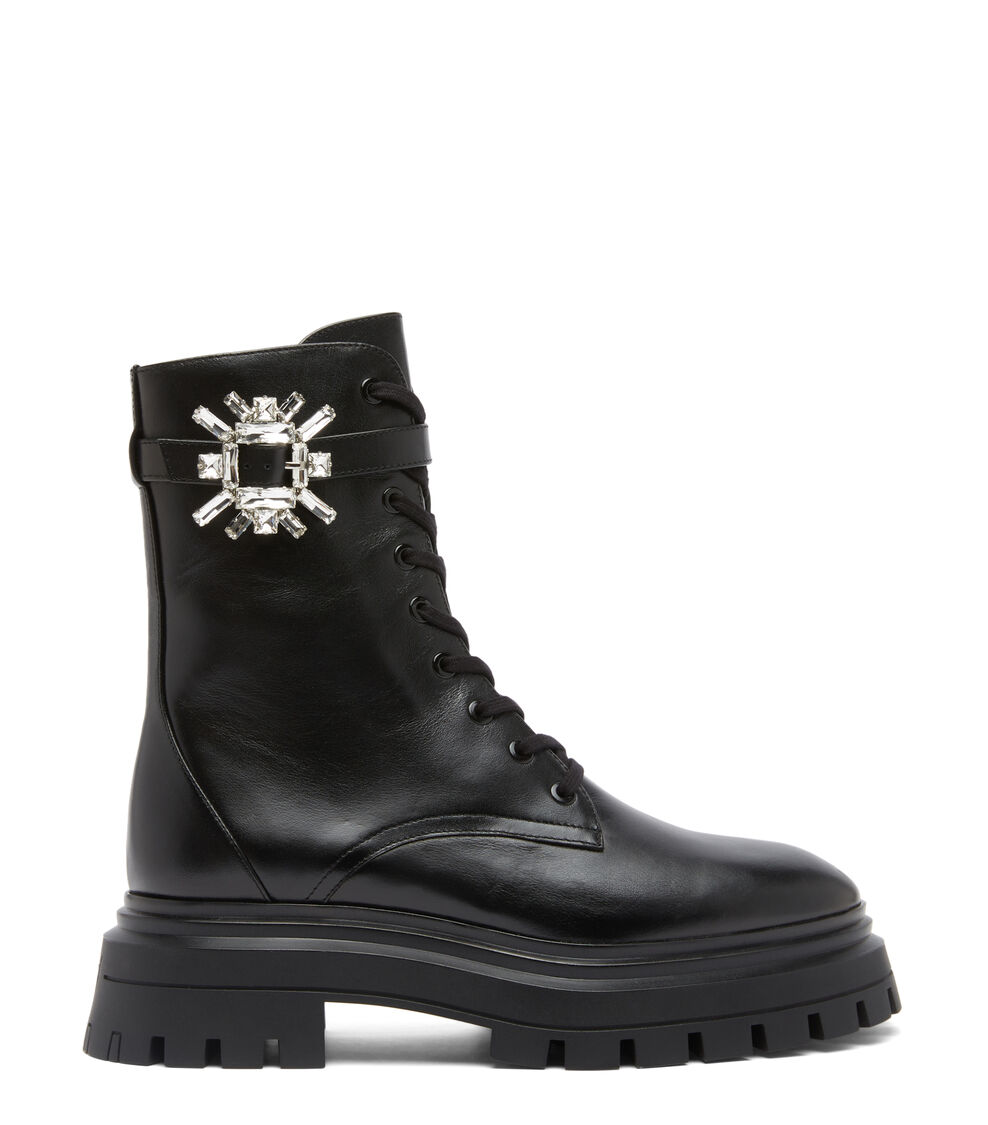 Stuart Weitzman CRYSTAL NOVA BEDFORD BOOTIE BLACK SC577STYBCL
