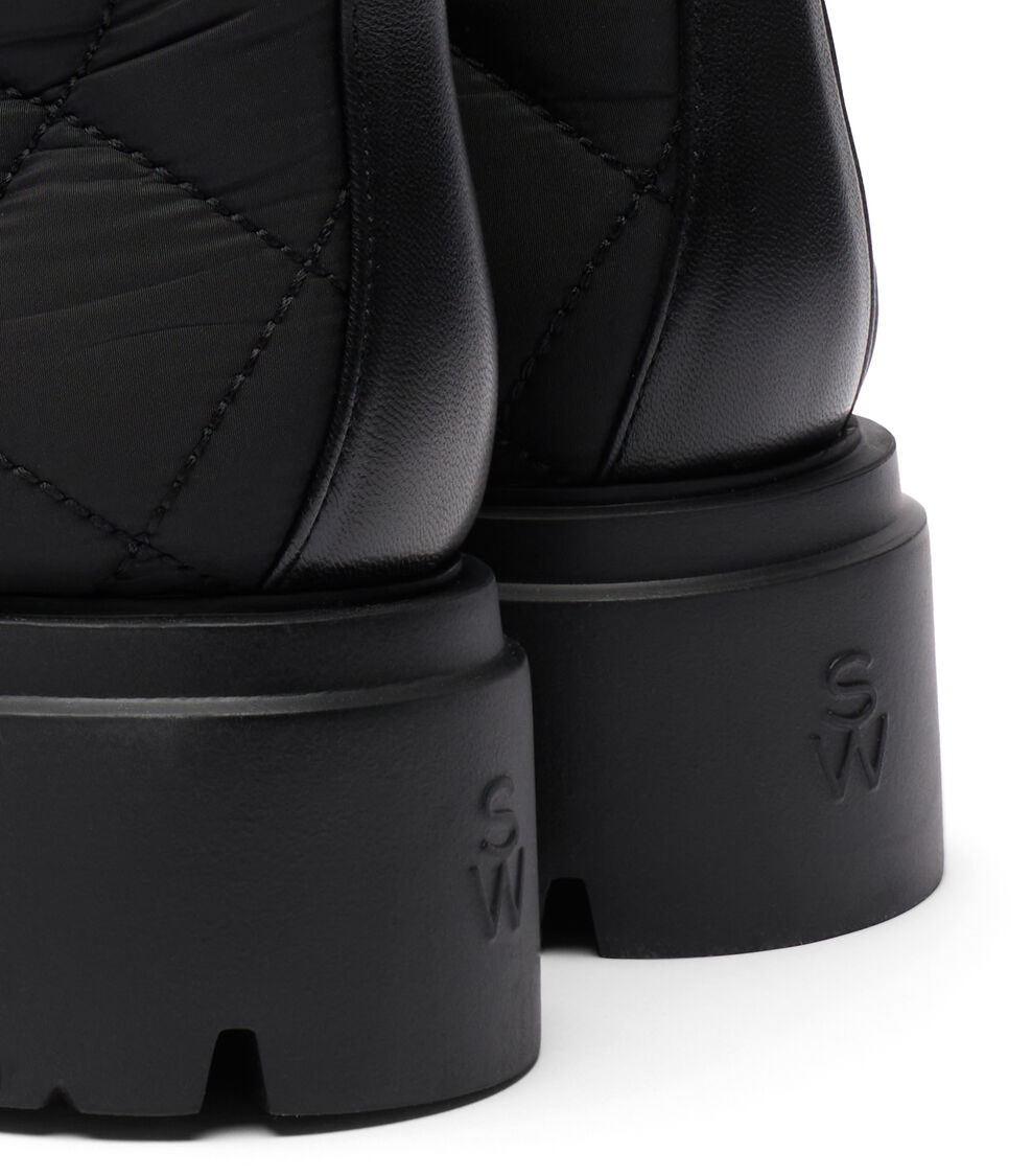 Stuart Weitzman HUDSON QUILTED HIKER BOOTIE BLACK SN082QUOBLK