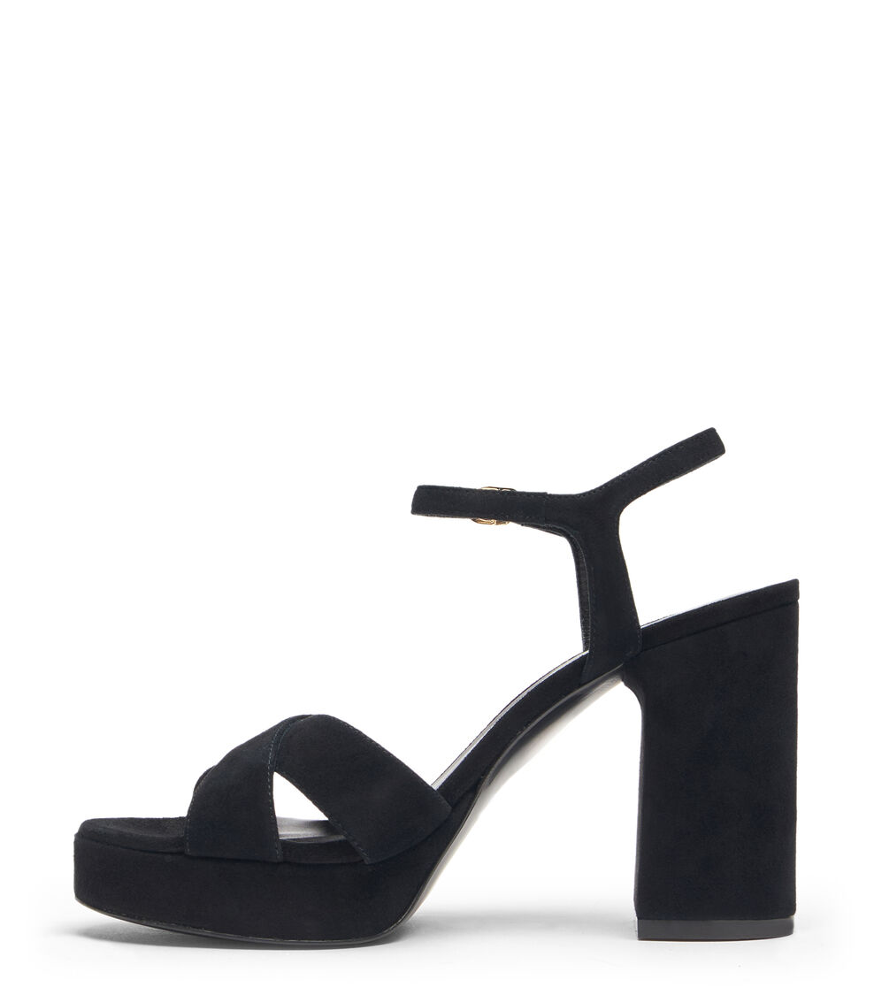 Stuart Weitzman DAYNA PLATFORM SANDAL BLACK SI774SUEBLK