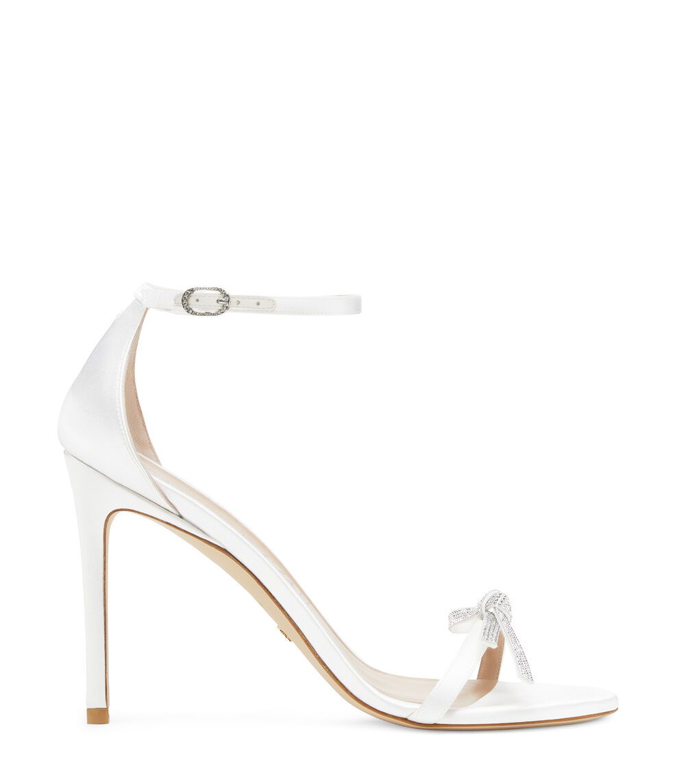Stuart Weitzman NUDIST SW BOW 100 SANDAL WHITE SB591SANWHT