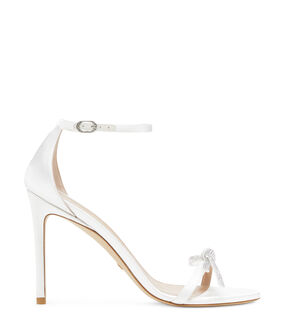 Stuart Weitzman NUDIST SW BOW 100 SANDAL WHITE SB591SANWHT