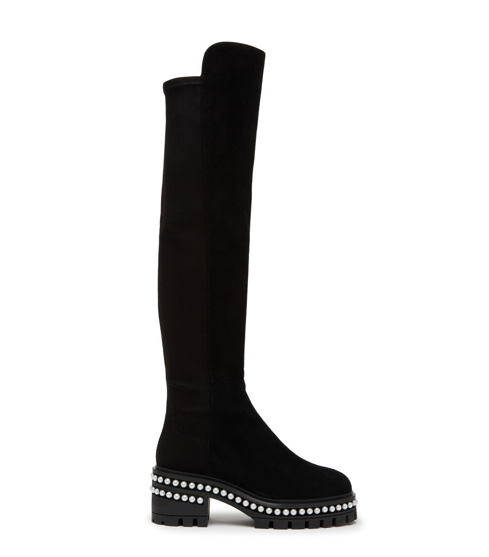 Stuart Weitzman 5050 SOHO PEARL BOOT BLACK SD310SRGBLK