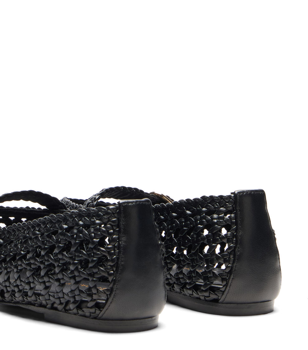 Stuart Weitzman PRIMA WOVEN MARY JANE BLACK SN724FIKBLK