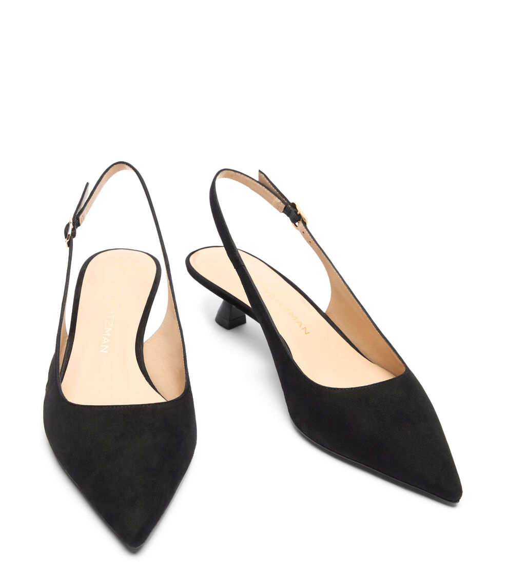 Stuart Weitzman STUART SCULPT SLINGBACK 35 BLACK SL433SUEBLK