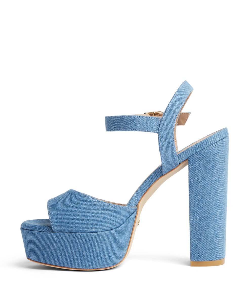 Stuart Weitzman RYDER 95 PLATFORM SANDAL BLU EFFETTO D&Eacute;LAV&Eacute; SE395VDMS9N