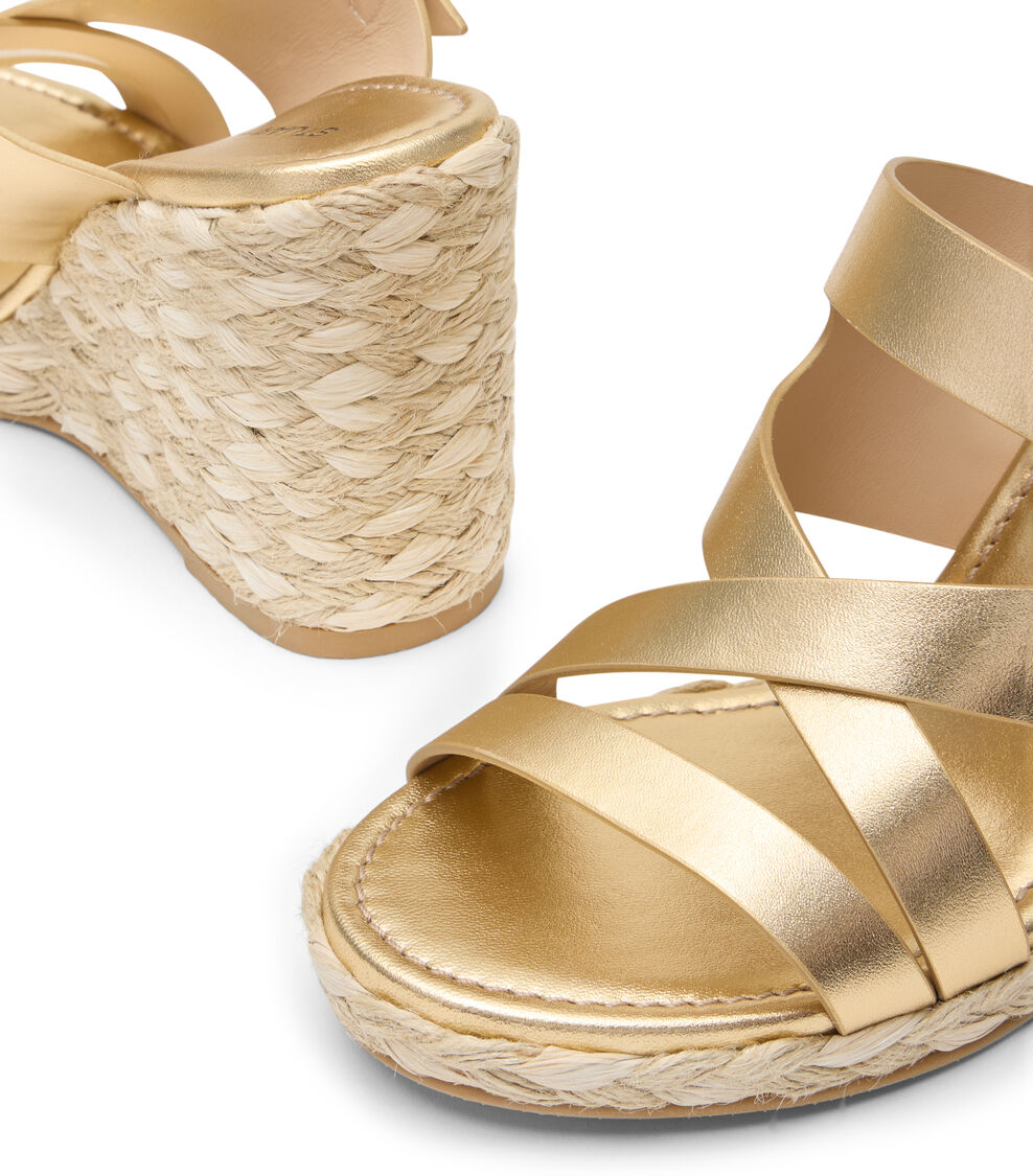 Stuart Weitzman SAI ESPADRILLE WEDGE GOLDEN SN517LIDGOE