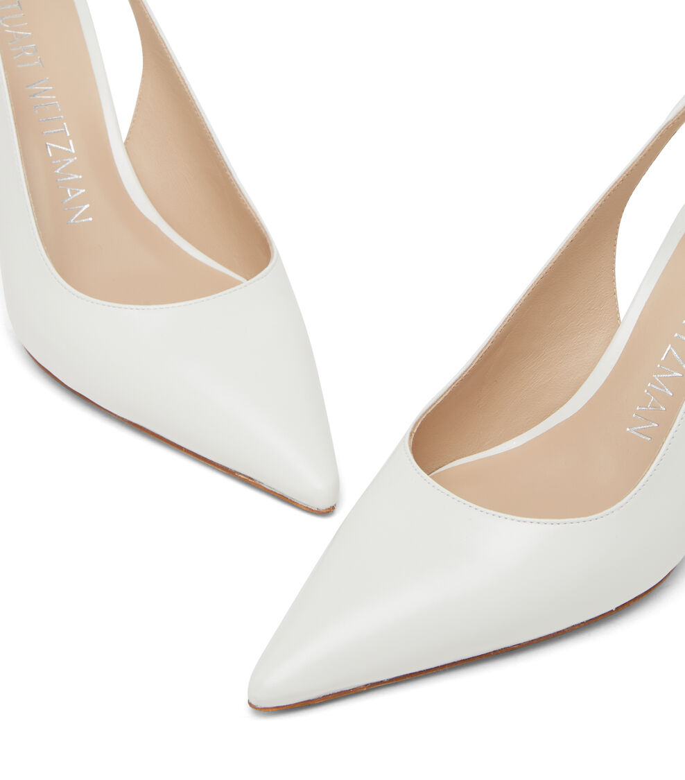 Stuart Weitzman STUART 75 SLINGBACK PUMP WHITE SD623SMOWHT